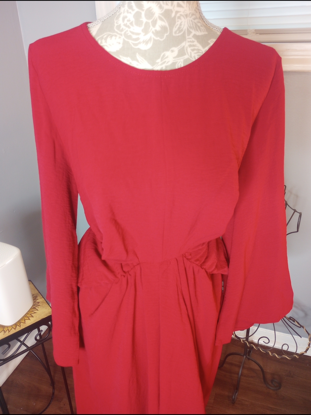 2 For $10 Women's Red Long Sleeve Tie-Waist Wrap Dress Kohl's